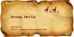 Acsay Anita névjegykártya
